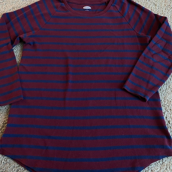 Old Navy Maroon Striped Knit Long Sleeve - Picture 5 of 5